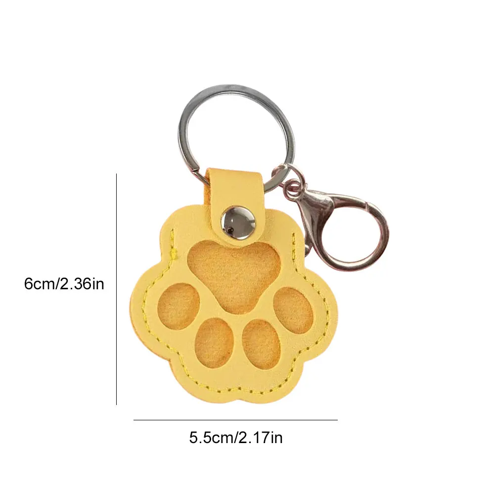 Adorable Paw Print Keychains Animal Hair Memorial Bottle Keychain Commemorative Pet Hair Storage Bag Keychain for Pet Lovers