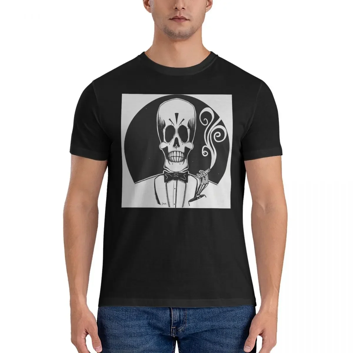 

Stack's Sunday Men T Shirt Grim Fandango Leisure Tee Shirt Short Sleeve Round Collar T-Shirts Pure Cotton Graphic Printed Tops