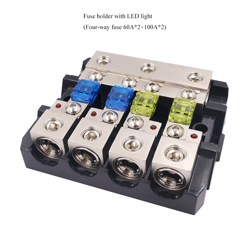 ANL Sicherungshalter Verteilerblock – 4-Wege, 0/4GA Eingang, 4/8GA Ausgang, Mit 30A & 60A Sicherungen