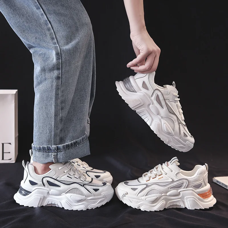 

Platform Sneakers Women Cacual Shoes 2023 Spring Autumn Student Increasing Shoes Non Slip Running Sport Shoes Female White Shoes