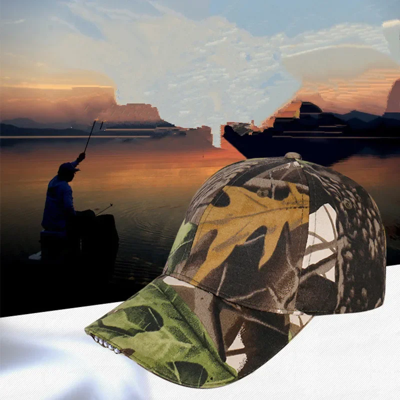 Night LED Lighting Cap Camouflage Luminous Fishing Mountaineering Hunting Baseball Cap Mountaineering Hat