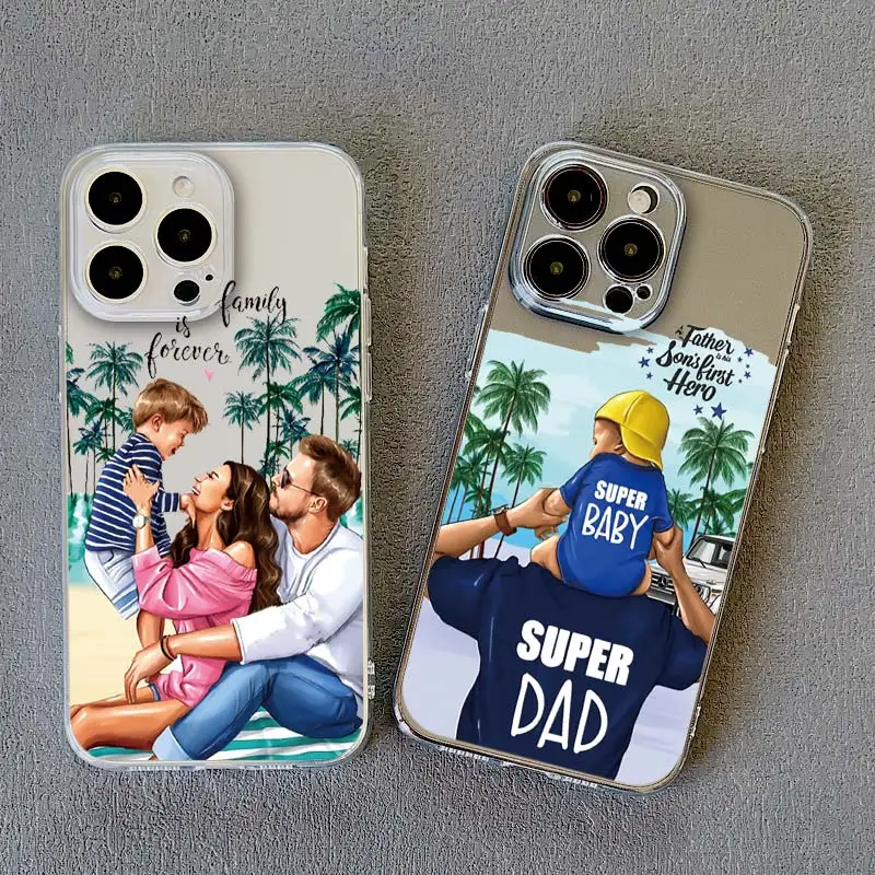 Stylish Family Mama of Girl Phone Case - Clear Transparent Cover