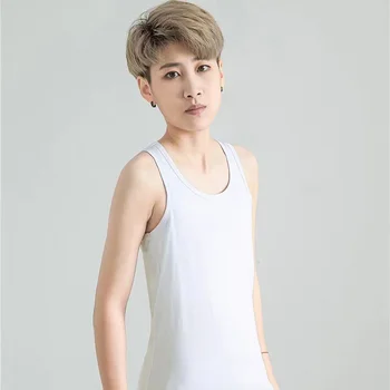LES 코르셋 조끼, 긴 스타일, 잘 생긴 T 붕대, 편안한 코튼, LES 코르셋 플라스틱, 가슴 플랫 가슴, 스포츠 속옷 코르셋