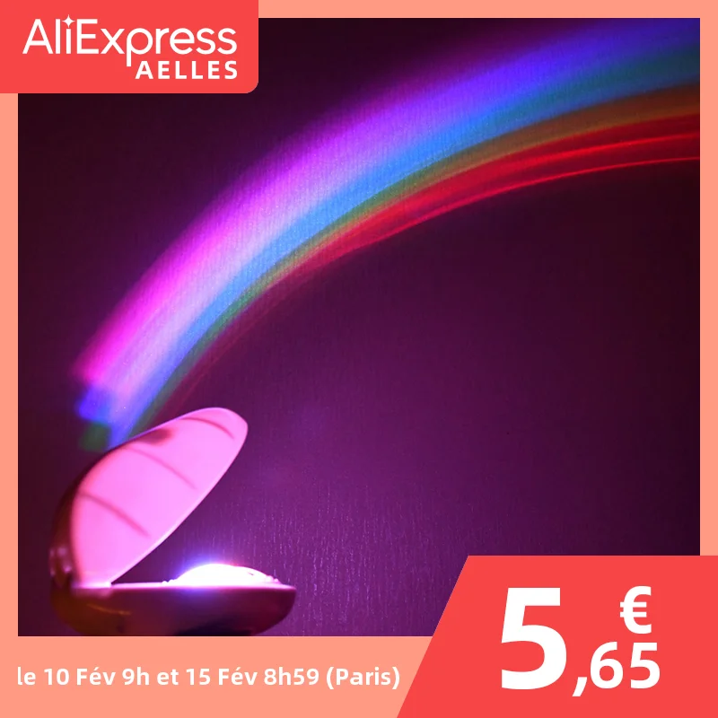 3 Modes RGB LED  Lamp Rainbow Projector Colorful Light LED Wall Ceiling Lamp 