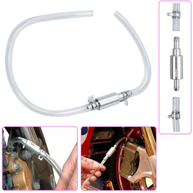 1X Motorcycle Car Clutch Brake Bleeder Hose One Way Valve Tube Bleeding