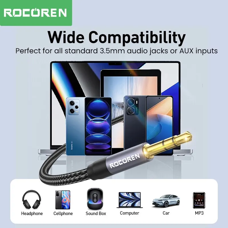 Rocoren 3.5mm   ̺  3.5mm -  Aux ̺, ȭ  ڵ MP3 Ŀ ǻ Aux ڵ 5M