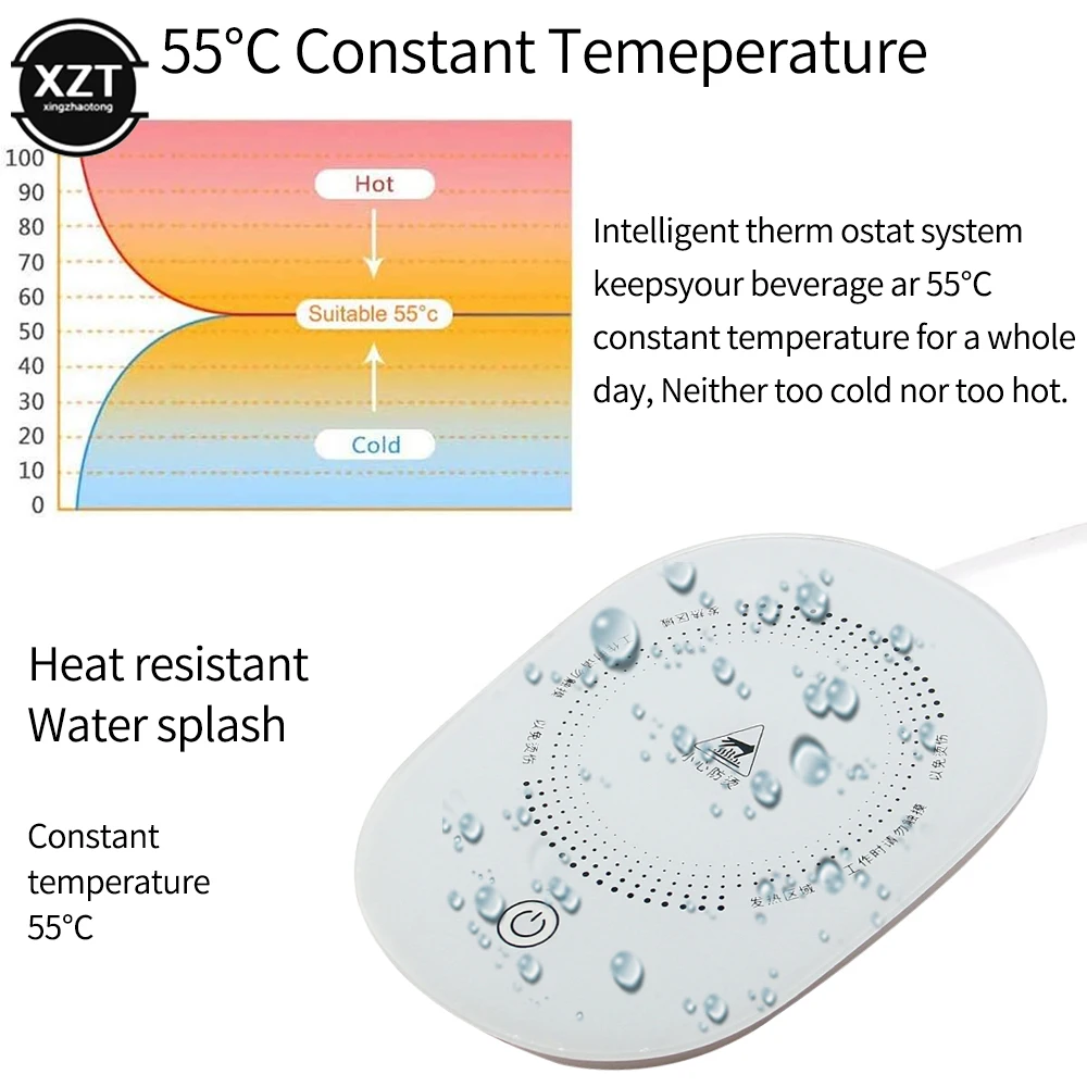USB Heat Warmer USB EU Plug Cup Warmer Insulation CUP Thermostat Coaster for Home Office Daily Beverage Coffee Cup Heating Pad