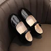 Spring Autumn Children's Leather Shoes Causal Black School Girl Shoes Solid Color Kids Fashion Performance Flat Shoes Hook Loop 5