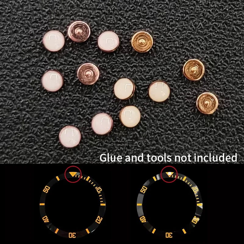 For Bezel Insert Green Luminous pip At 12For Seiko RLX lume pip