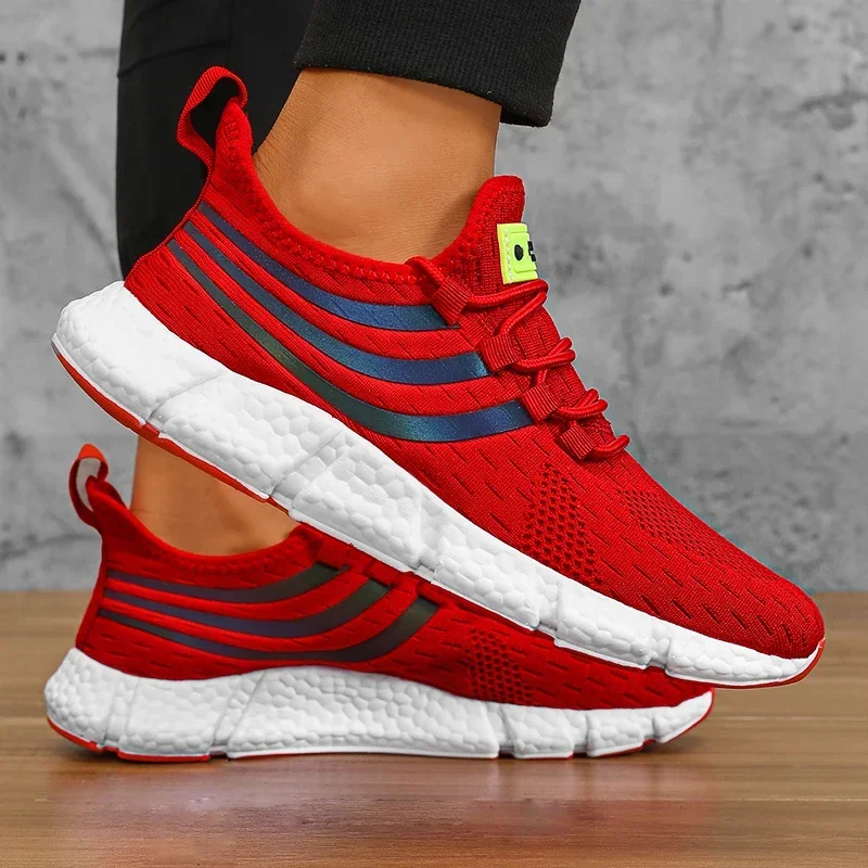Mens Breathable Platform Sneakers - Comfortable Summer Running  Walking Shoes