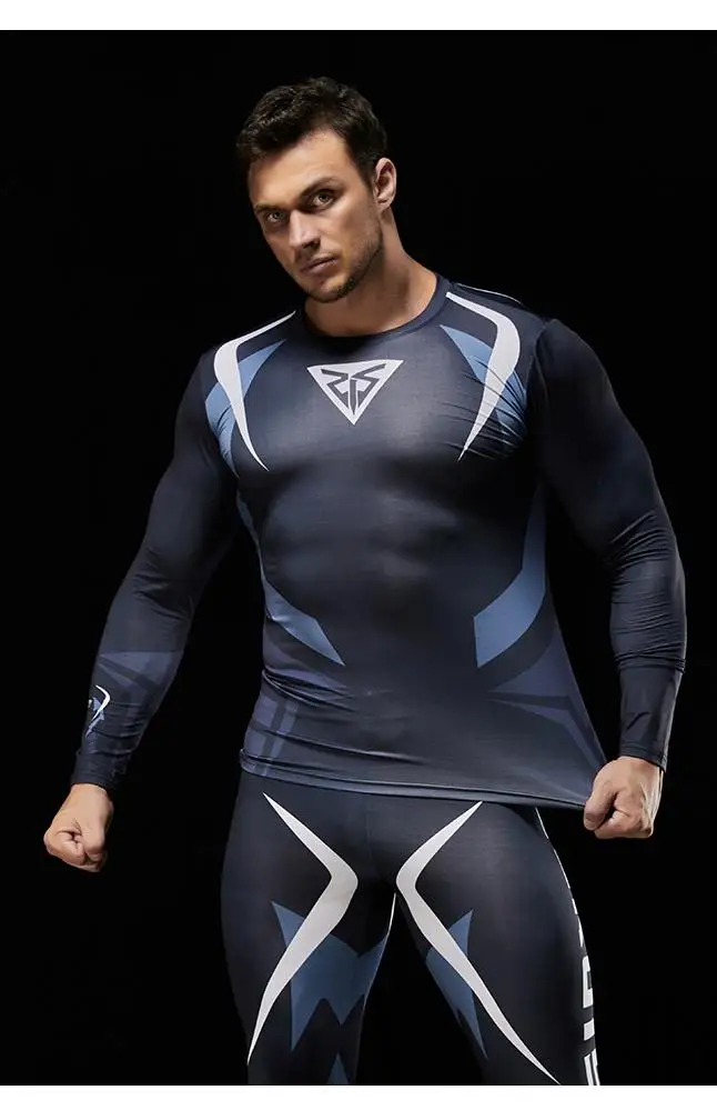 ZRCE Herren-T-Shirts, Herren-Sport-Shirts, schnell trocknend, dünn, für Fitnessstudio, Fitness, Sport, Laufen, Training, T-Shirts, Jiu-Jitsu Rashguard – Detail 7