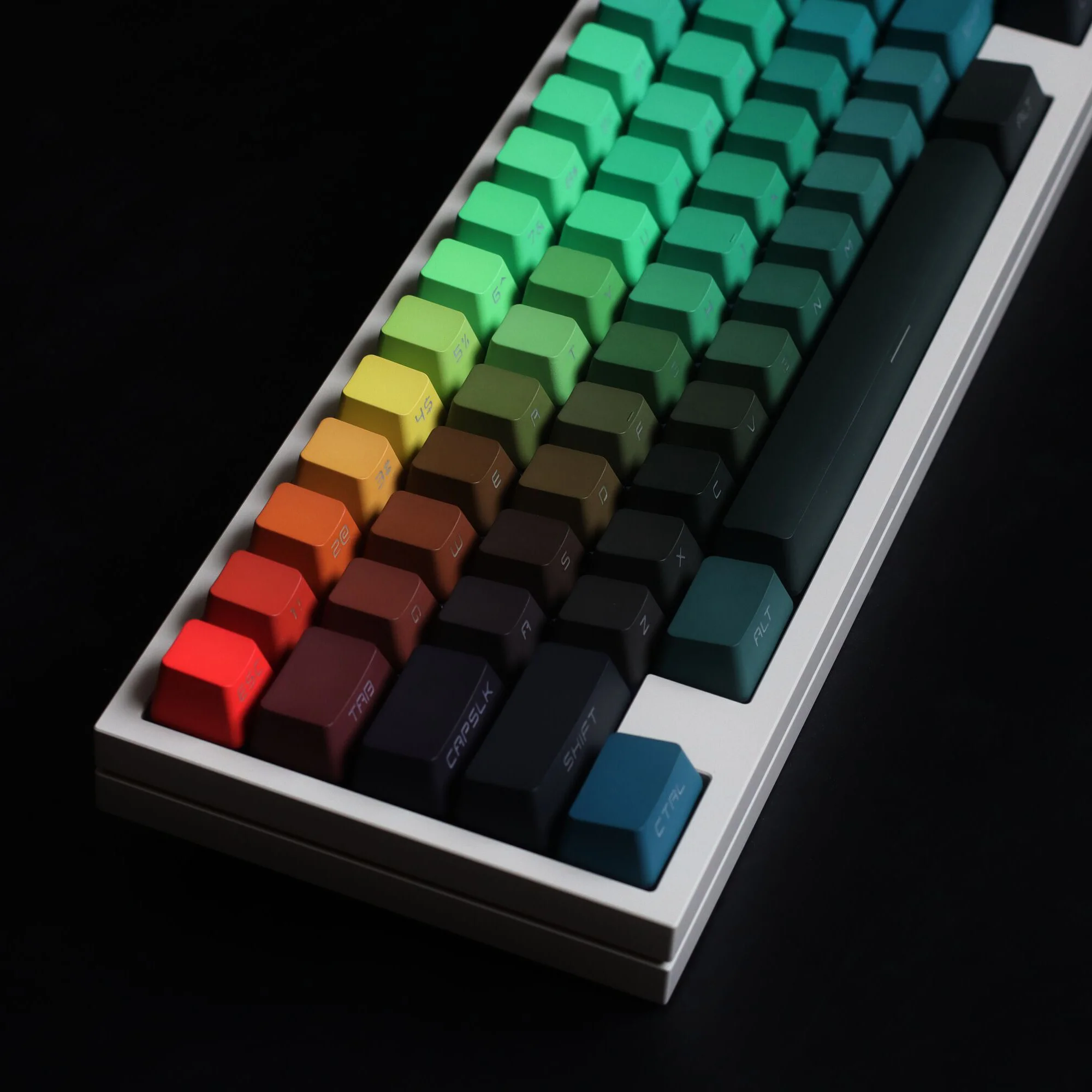 Conjunto Prism Keycaps Pbt Tintura Subbed Backlit Chave Tampões Oem Perfil Colorido Gradiente Keycap com Deslocamento 1.75u para sp 60 64 68 84 87 1 - Imagem 5