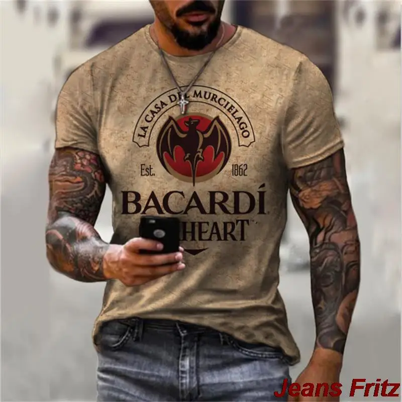 

3D Tshirts For Men Vintage Casual T-shirt Street Fashion Men's Monogram Printed T Shirt Loose Short-sleeved Oversized Tops Tees