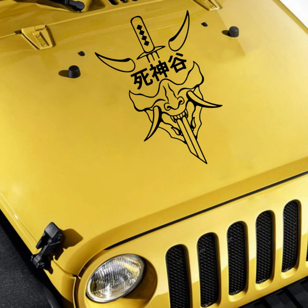 Cartoon Shinigami Valley Japanese Mask Transfer Car Sticker Hood Side Body Anime Manga Decal Vinyl Decor