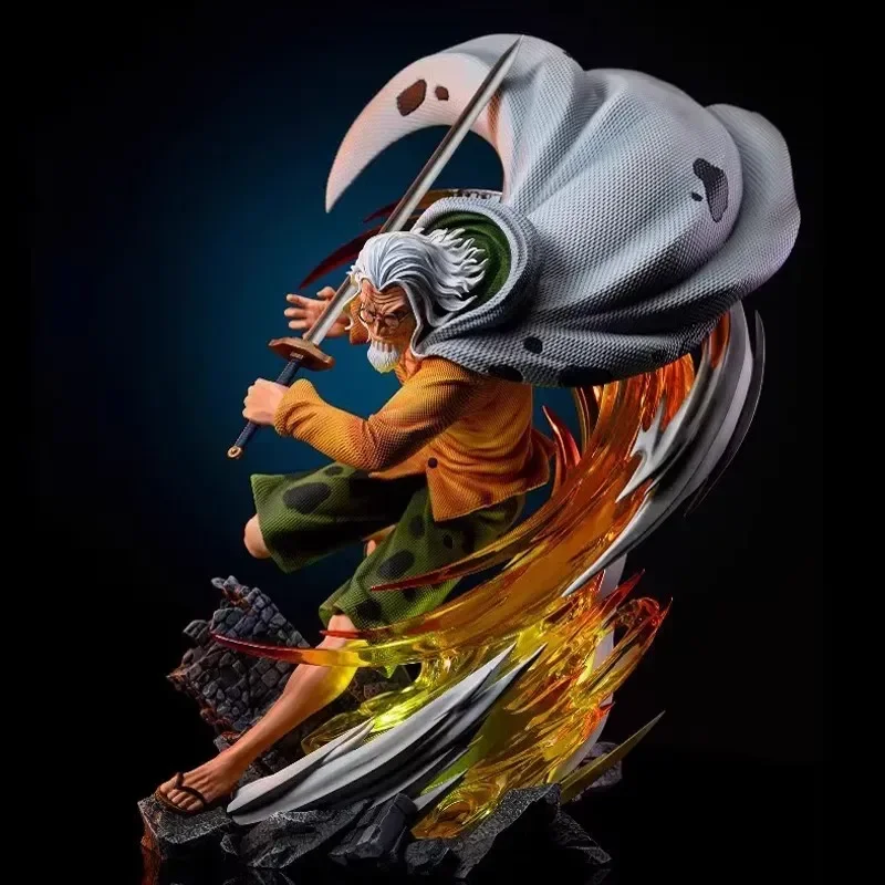 

36cm Pvc One Piece Anime Figure Silvers Rayleigh Figures Gk Statue Figurine Model Doll Ornament Collection Room Decora Toys Gift