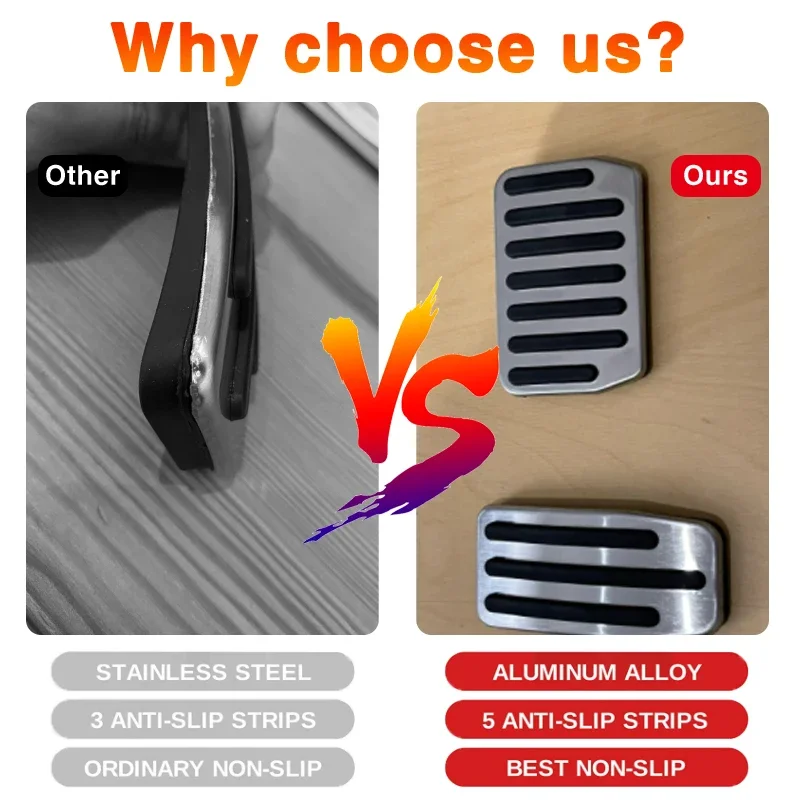 Car Foot Pedals for Land Rover Range Rover L405 2012~ Gas Fuel Accelerator Brake No Drilling Restfoot Pedal Cover Pads