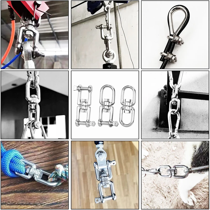 Durable Stainless Steel Double Swivel Eye Hook