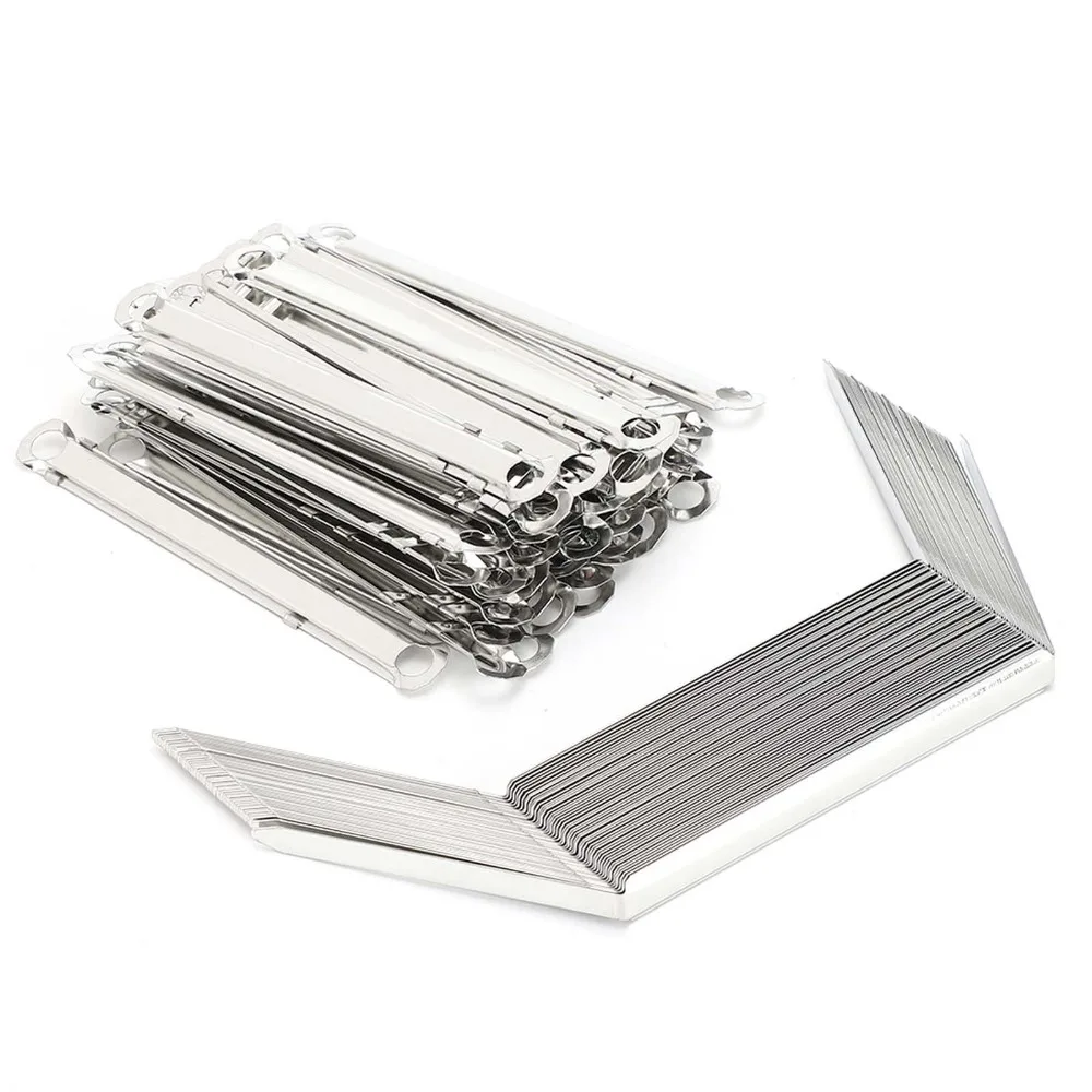 50세트 2홀 종이 바인더 클립 80mm 구멍 간격 350매 용지 용량 2홀 바인더 클립 철 소재 내구성 있는 바인딩 클램프