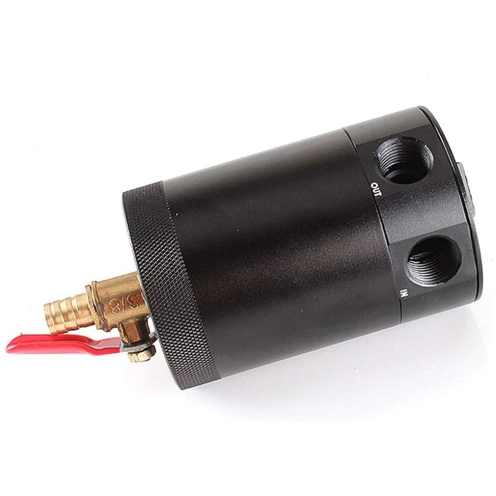 Universal Car Oil Catch Can Kit Reservoir Tank Baffled 2-port/ 3-Port Oil Separator with Breather Filter + Drain Valve,car oil catch can kit