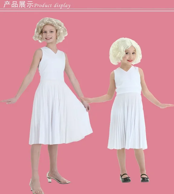 Marilyn Monroe Vestito Carnevale Bianco Costume Marilyn Abito