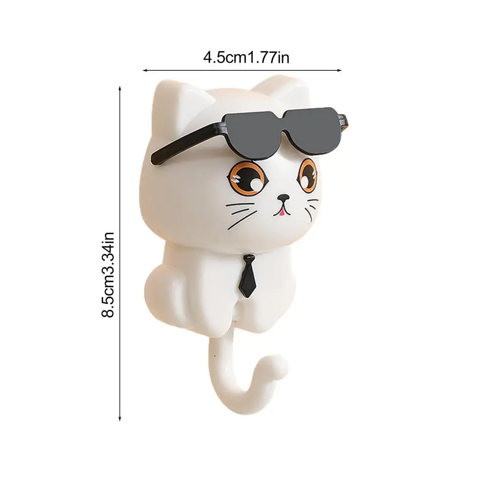Description Picture 2 of itemCartoon Cat pattern Hooks Stickers cute Bedroom Door Hooks Key Hooks Umbrella Towel Hat Coat Rack Wall Animal Decorative Hooks