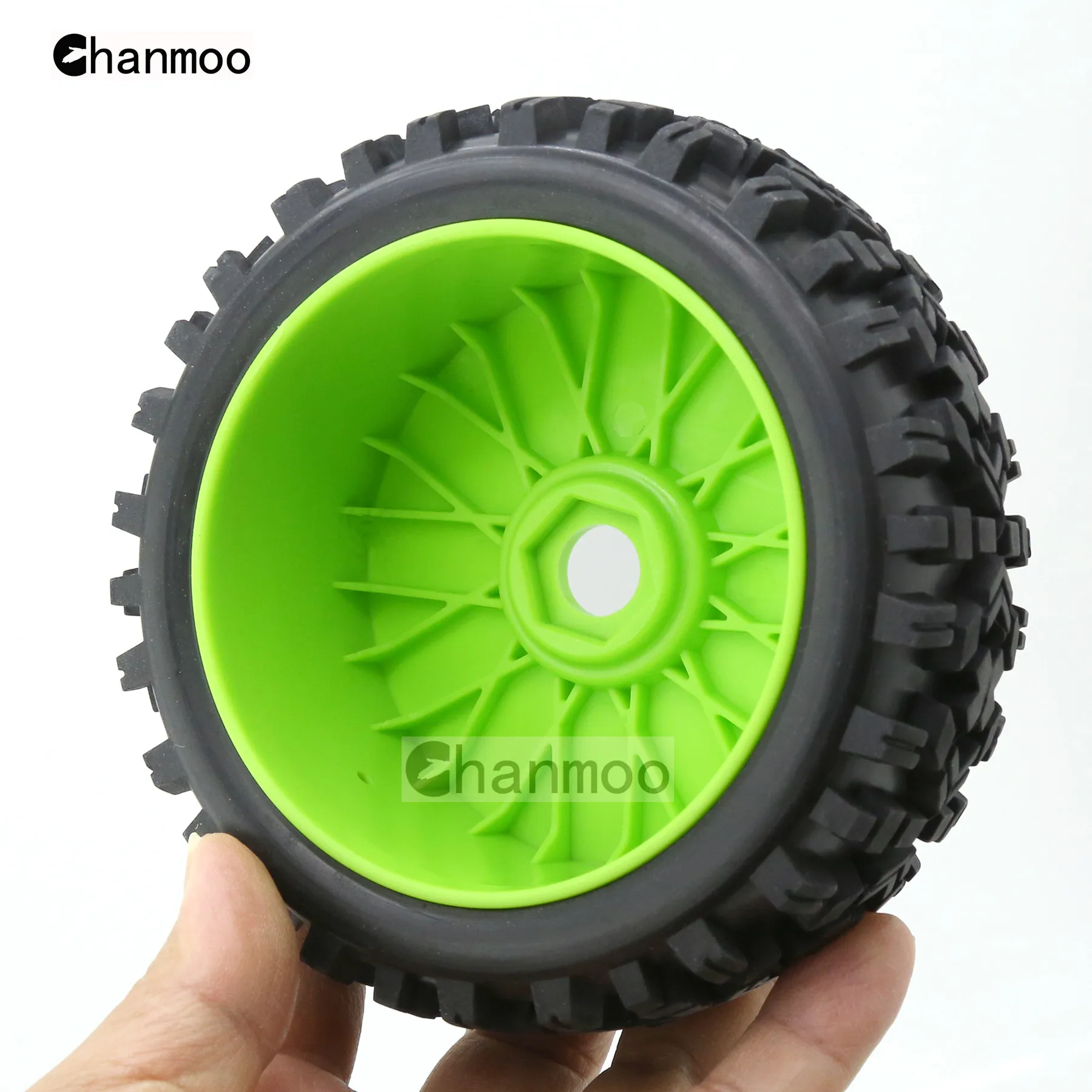 Chanmoo 1/8 버기 휠 타이어, 육각 17mm, RC 오프로드 자동차, ARRMA 타이폰 트랙사스 탈리온 팀 Trxs 레드캣 로시 교쇼 HPI WR8 HSP