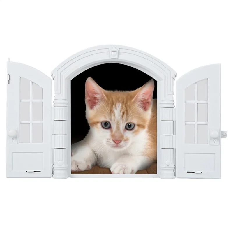 Portal French Cat Door Stylish No-Flap Cat Door Interior for Average-Sized Cats Up to 20 lbs Easy DIY Setup
