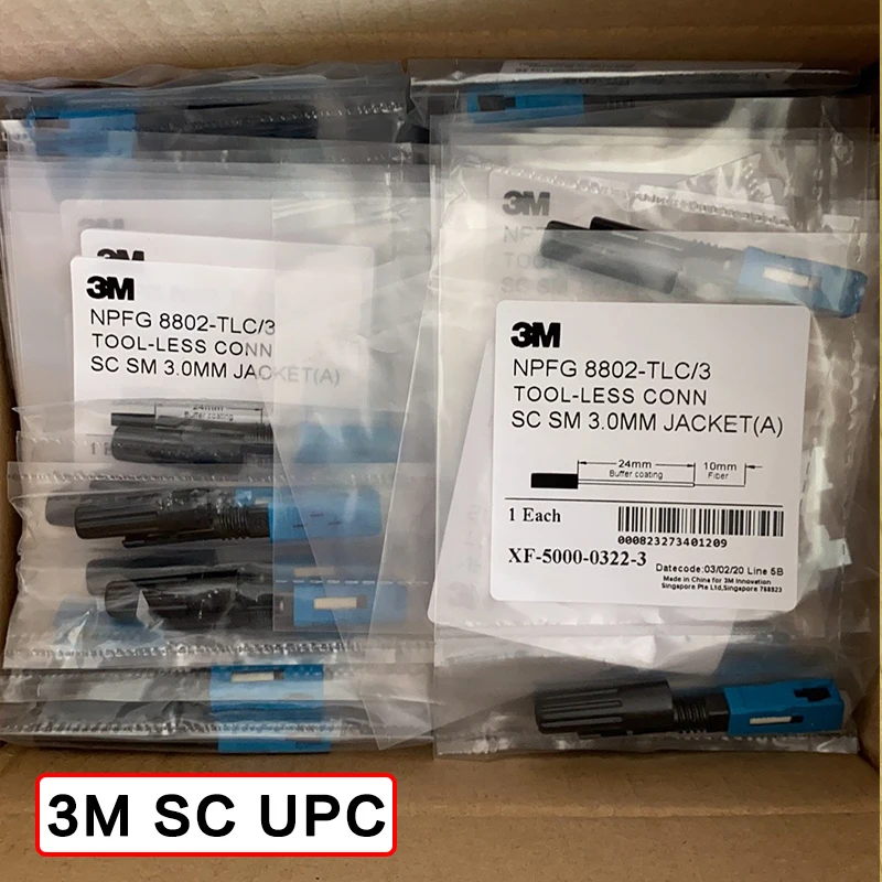 10/50/100pcs/box 3M SC UPC 8802-TLC/3 Embedded Optic Fiber Quick Connector 3M SC UPC 3.0 FTTH Fiber Optic Fast Connector