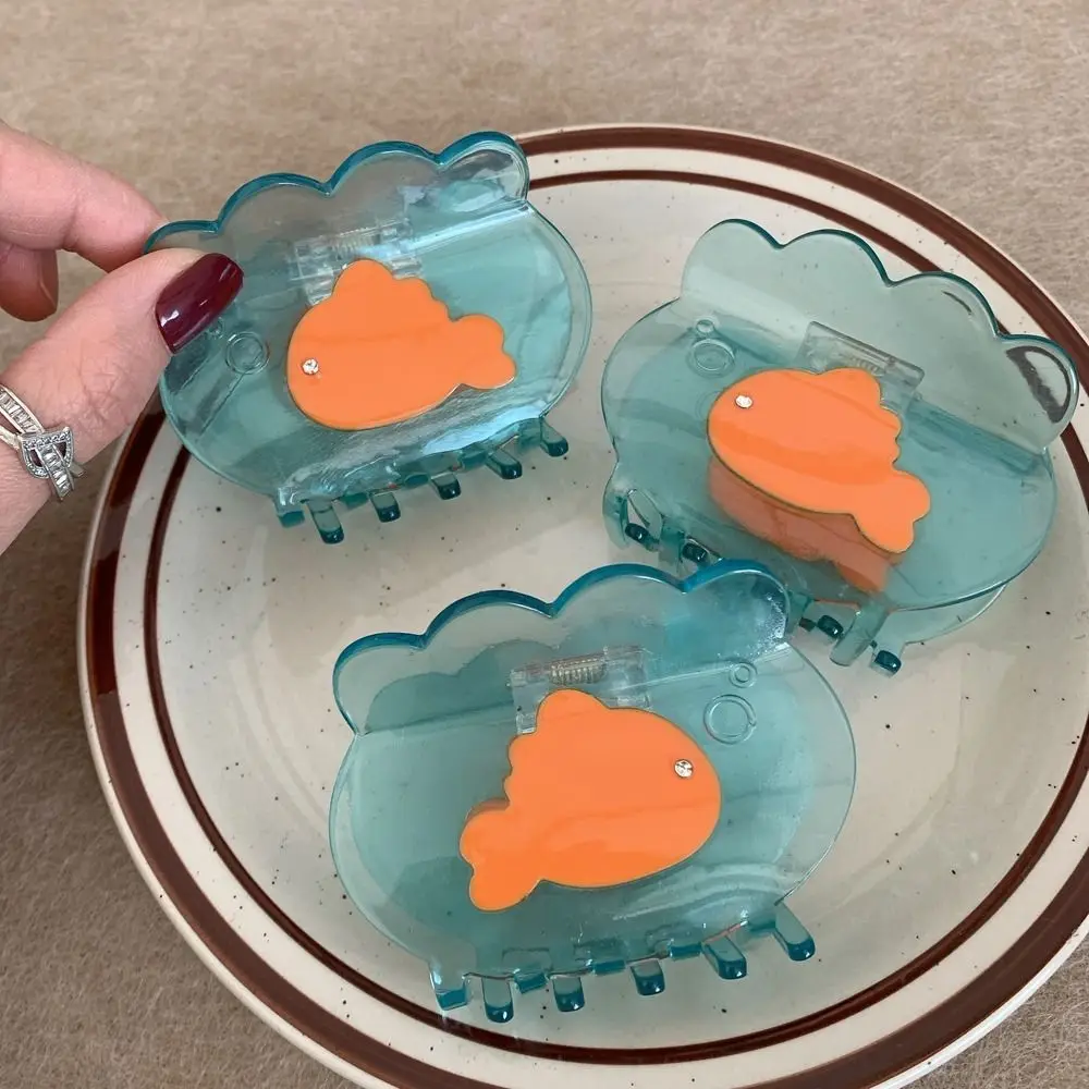 

Ocean Animal Goldfish Hair Claw Transparent Hairpins Acetate Fish Shark Clip Hair Accessories Ponytail Holder Animal Hair Clip