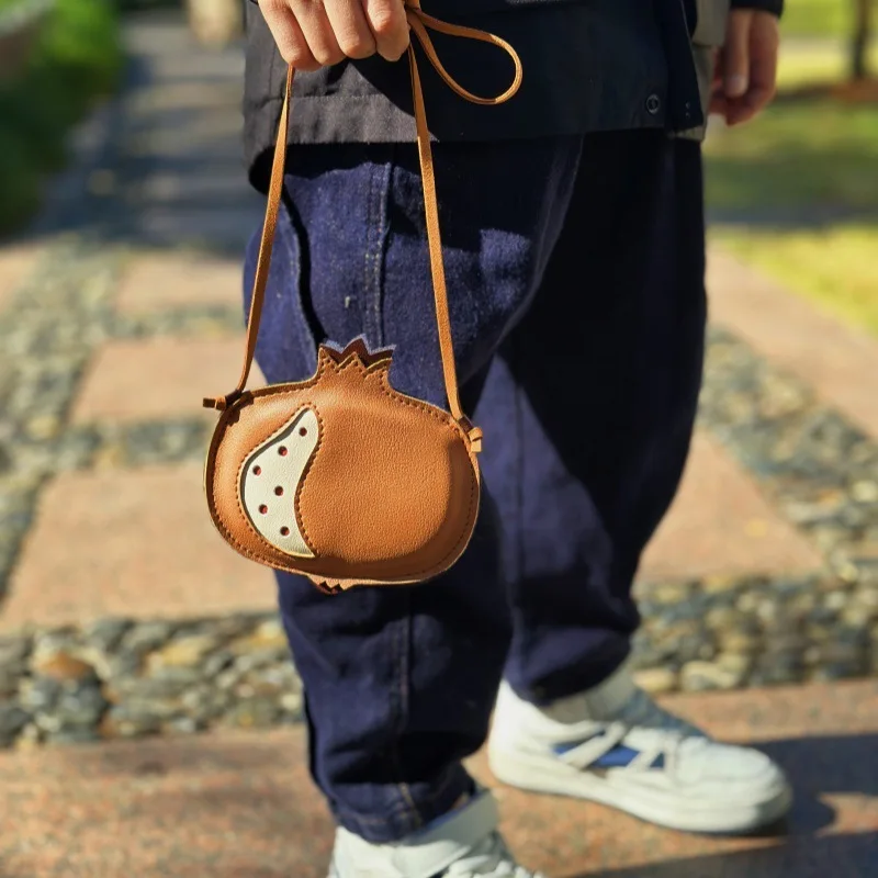 Cute Kids Messenger Bag PU Material Fruit Style