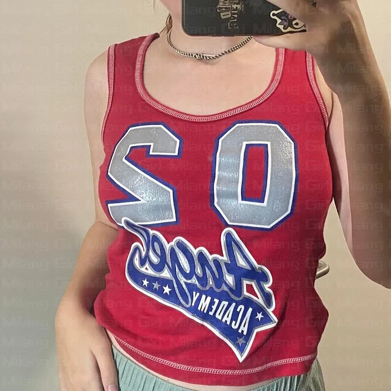 Vinatge Graphic Letter Print Corset Gothic Women's Sleeveless Tank Top