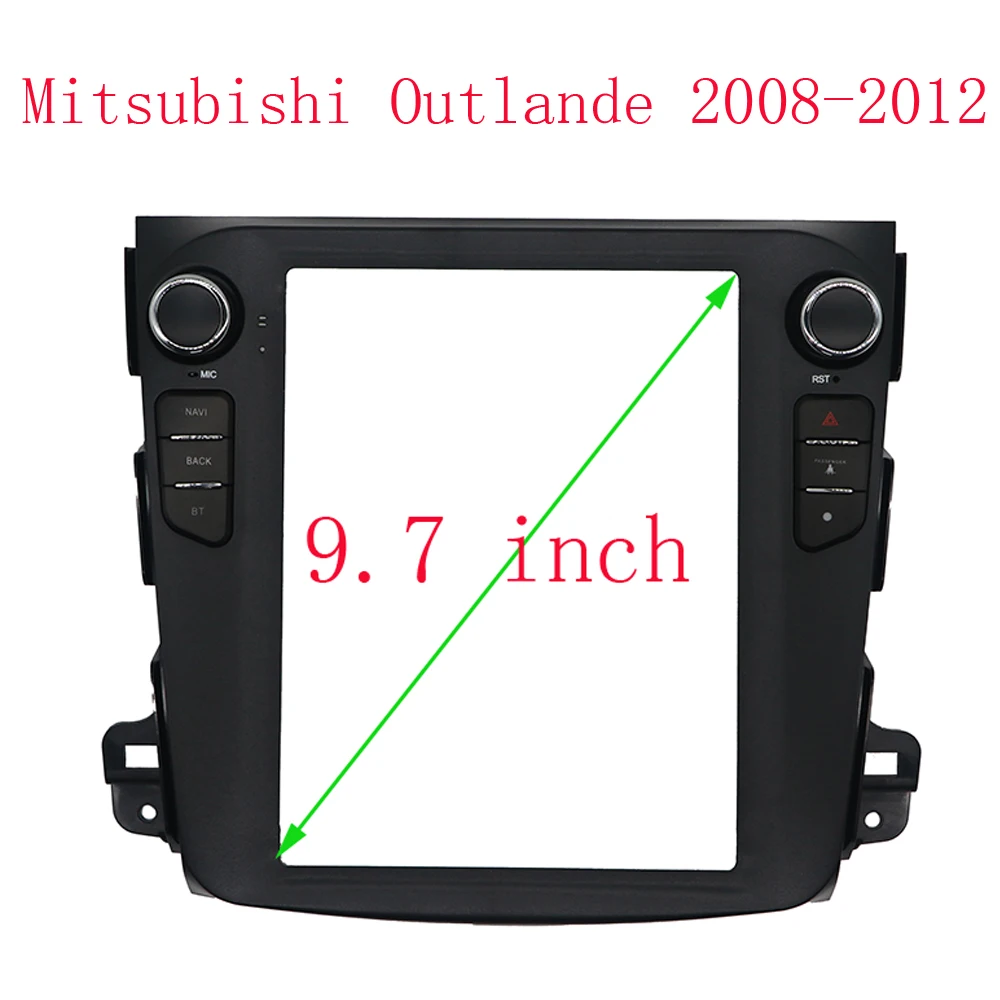 미쓰비시 아웃랜더용 라디오 대시보드, 2008 스테레오 패널, Teyes 자동차 패널, 듀얼 Din CD DVD 프레임, 9.7 인치, 2din