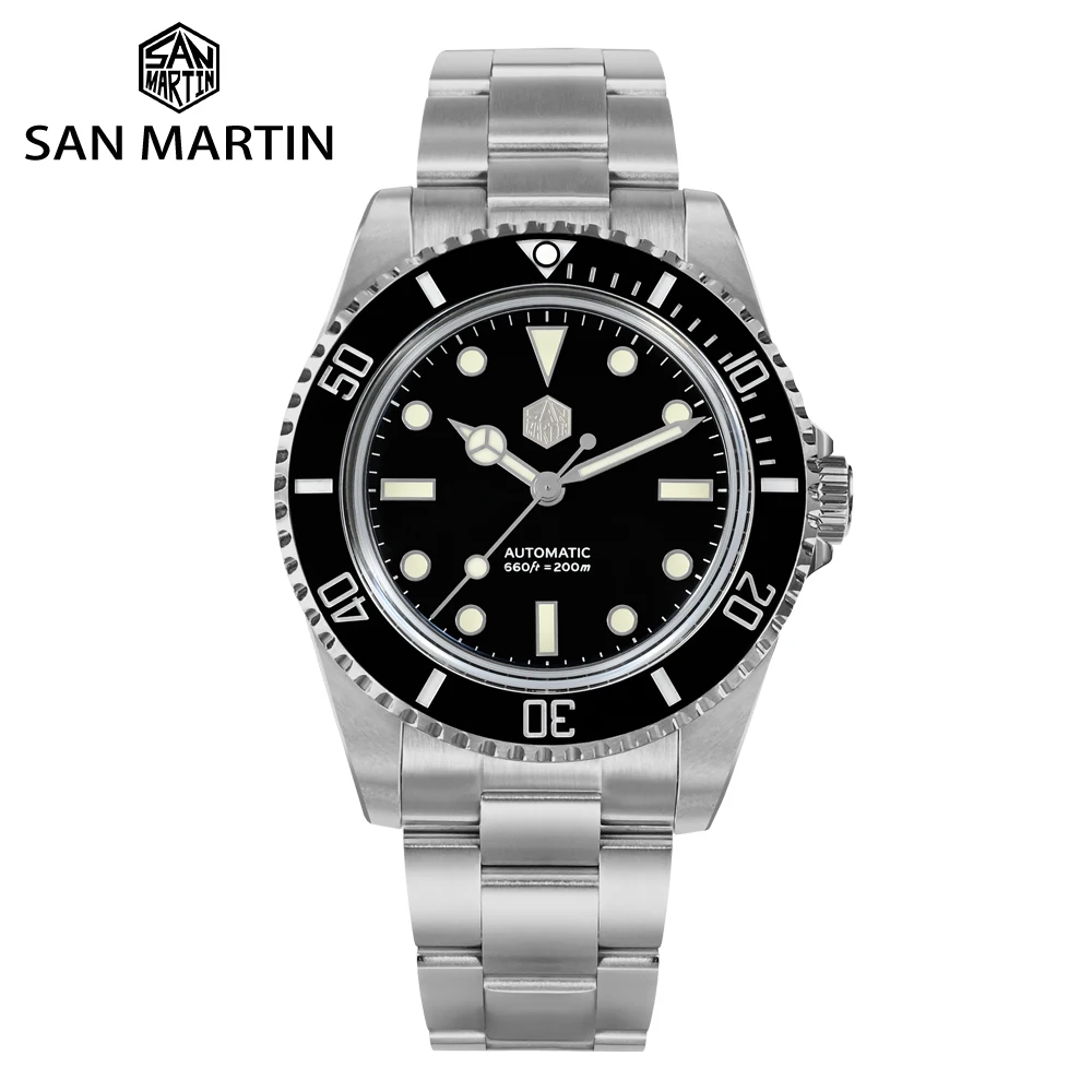 San Martin 2023 nowy 40mm zegarek dla mężczyzn klasyczny luksusowy YN55 Diver Water Ghost automatyczny mechaniczny szafirowy wodoodporny 200m BGW9 - AliExpress 1511