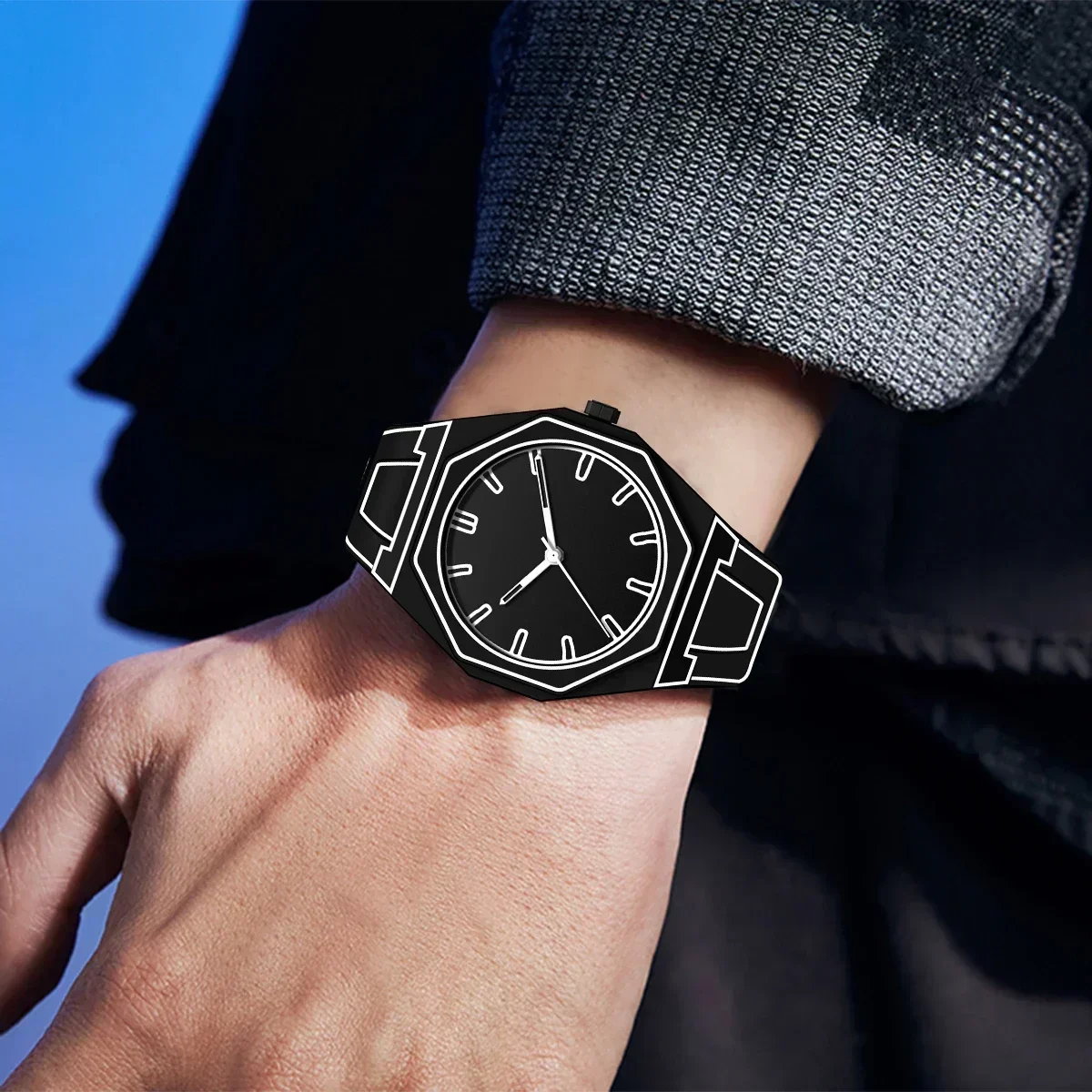 Modern Minimalist Sketching Creative Sports and Leisure Watch Creative Design Waterproof Watch 4