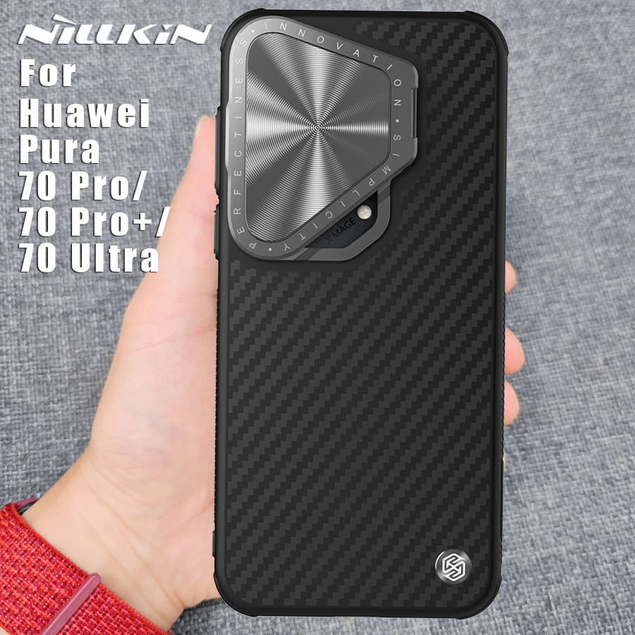 

Ультратонкий чехол NILLKIN для Huawei Pura 70 Pro / 70 Pro Plus/70, защитный чехол из углеродного волокна для камеры с полным покрытием на 360 градусов, задняя крышка