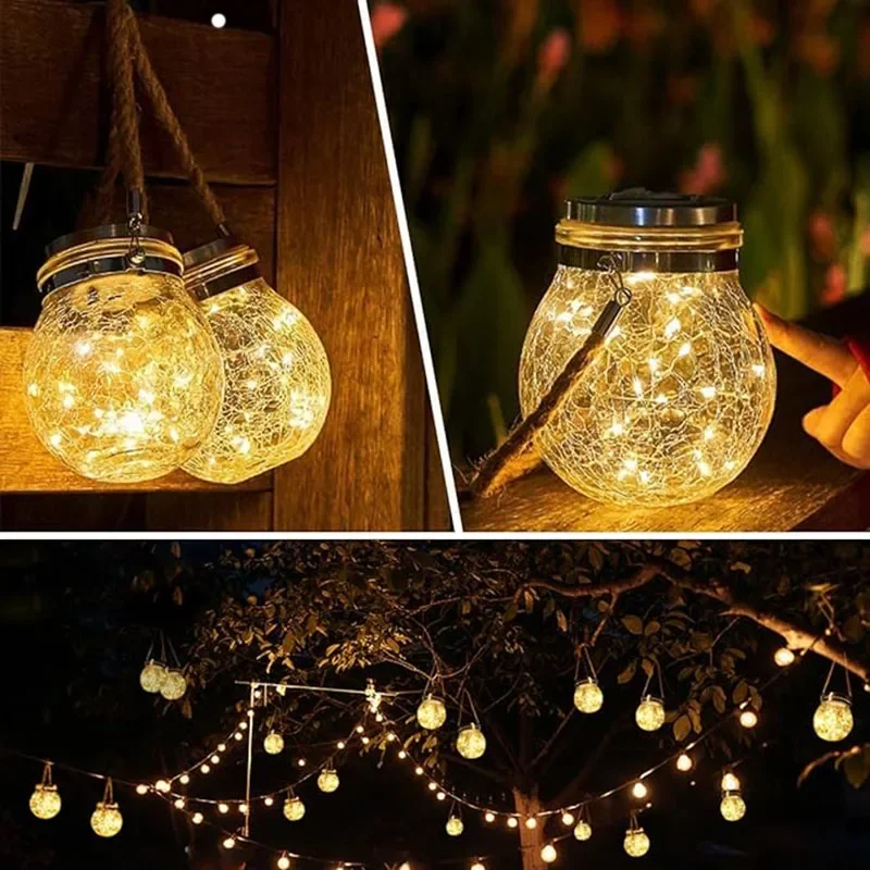 Lanterne Solari Da Esterno 4 Pezzi - Luci A LED Per Giardino Con Barattolo Di Vetro