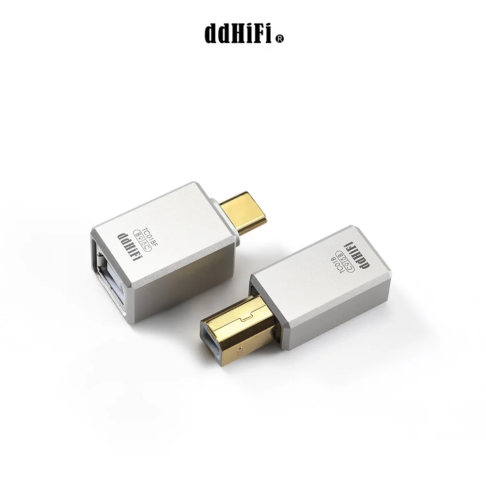 USB-B to USB-C Audio Adapter Converter CNC Gold-Plated Connectors