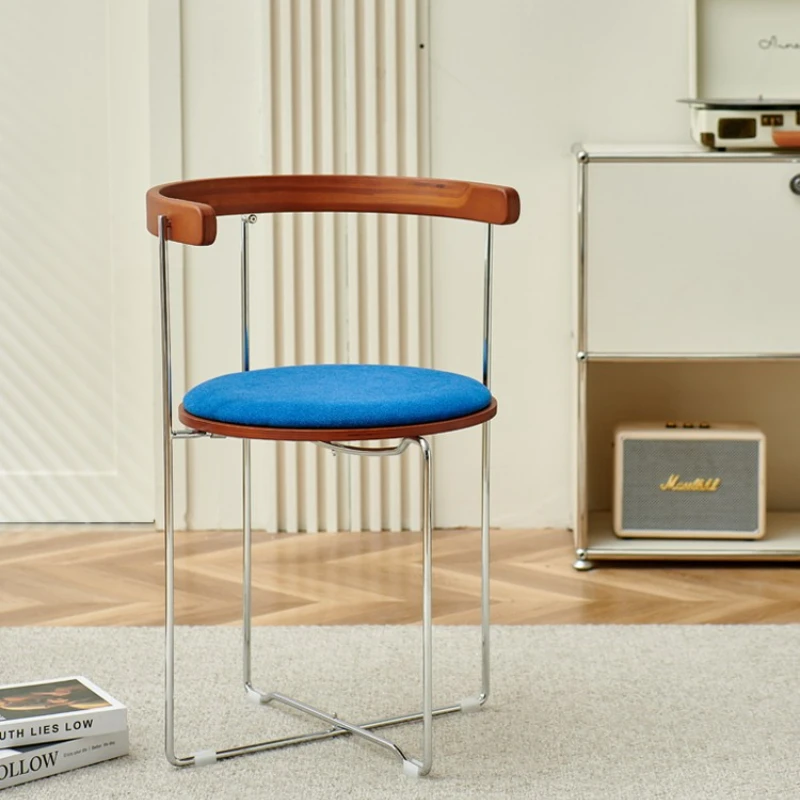 Vintage Solid Wood Dining Chair Folding Modern Minimalist Home Chair for Small Spaces Comfortable Backrest Restaurant Seat
