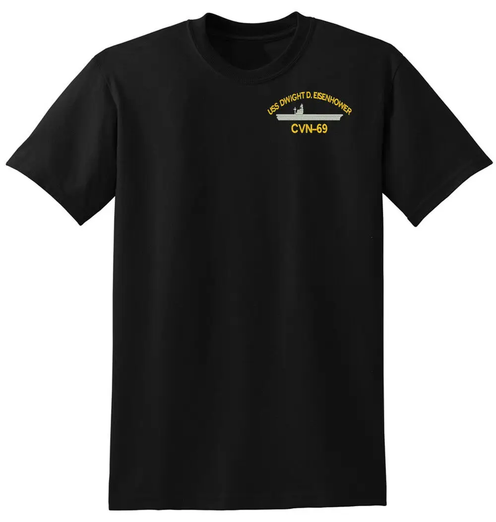 

USS Dwight Eisenhower CVN-69 Aircraft Carrier T-Shirt 100% Cotton O-Neck Summer Short Sleeve Casual Mens T-shirt Size S-3XL
