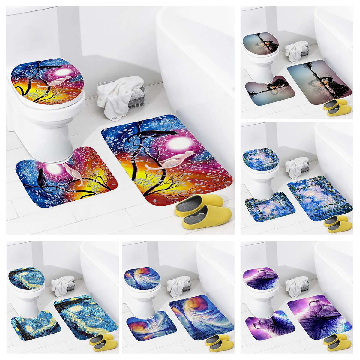 

home bathroom floor mats Colorful animals Bath Foot mat modern bathroom accessories rug Toilet mat Bathtub anti-slip carpet