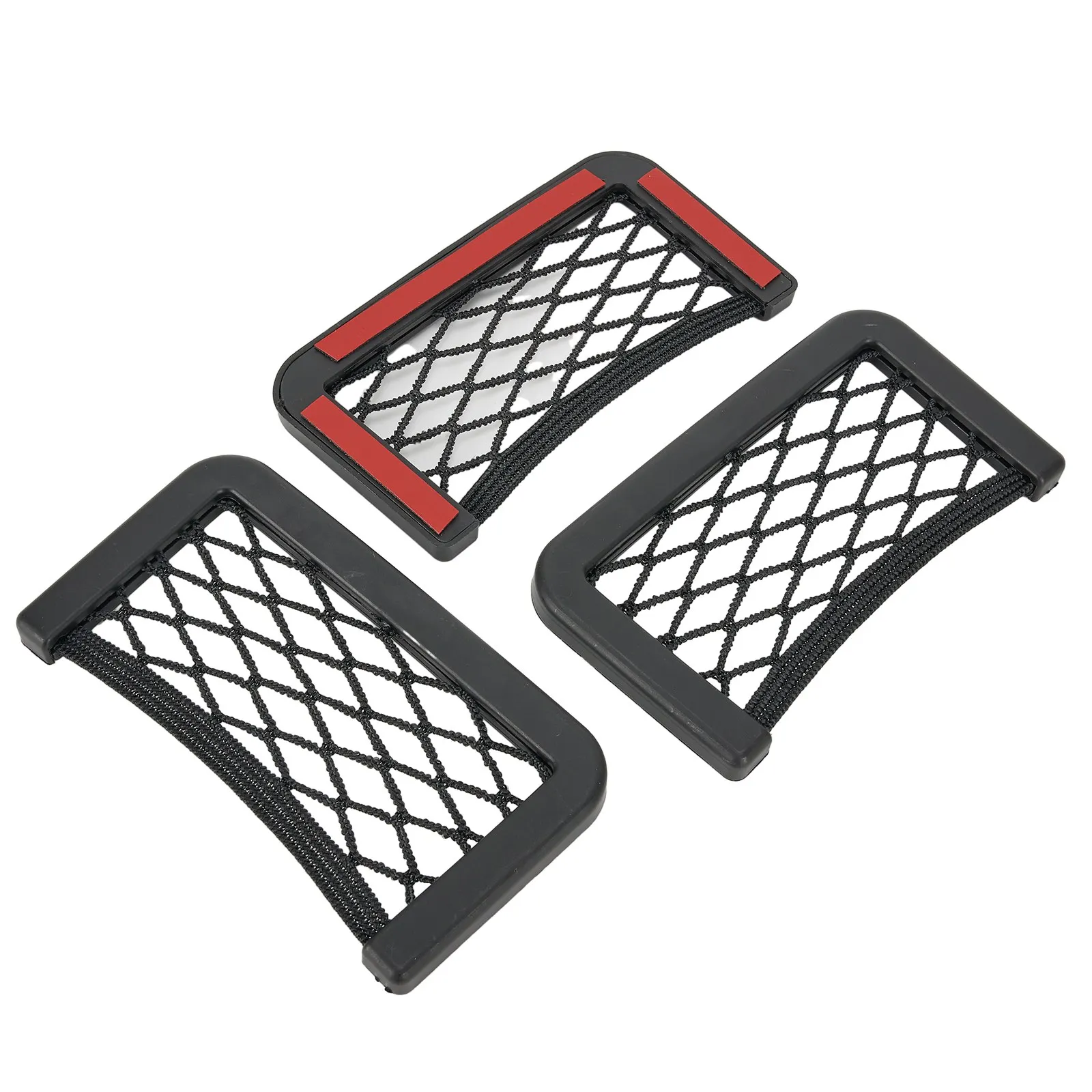 

High Quality New Durable Storage Net Bag Organizer Universal Car Phone Holder Replacement 3pcs Accessories Back