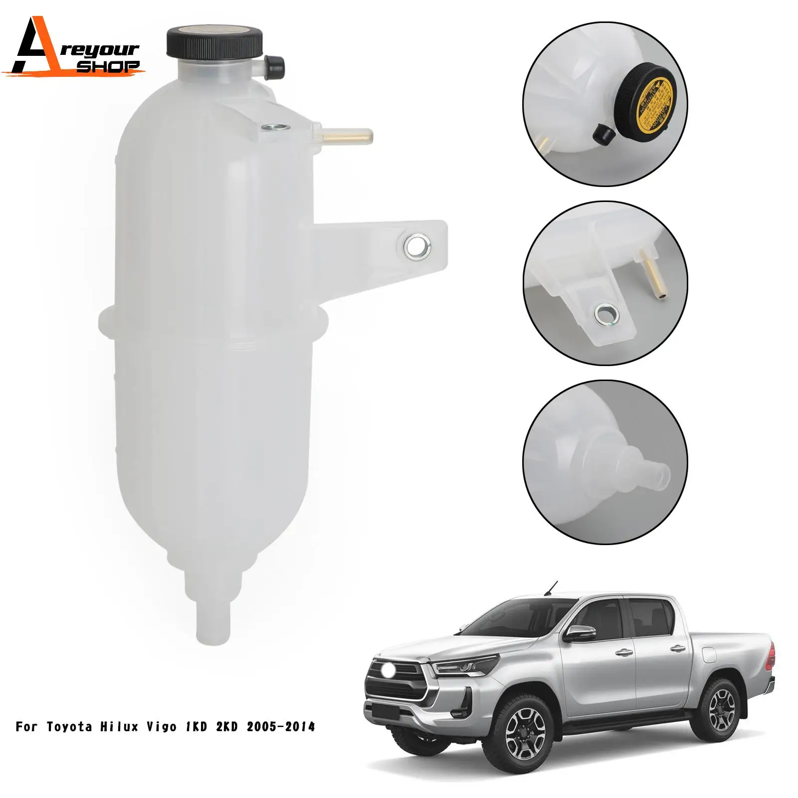 

Резервуар охлаждающей жидкости для радиатора Areyourshop, подходит для Hilux Vigo 2KD 2005-2014 Pickup 16470-0L010 16470-0L030, автозапчасти