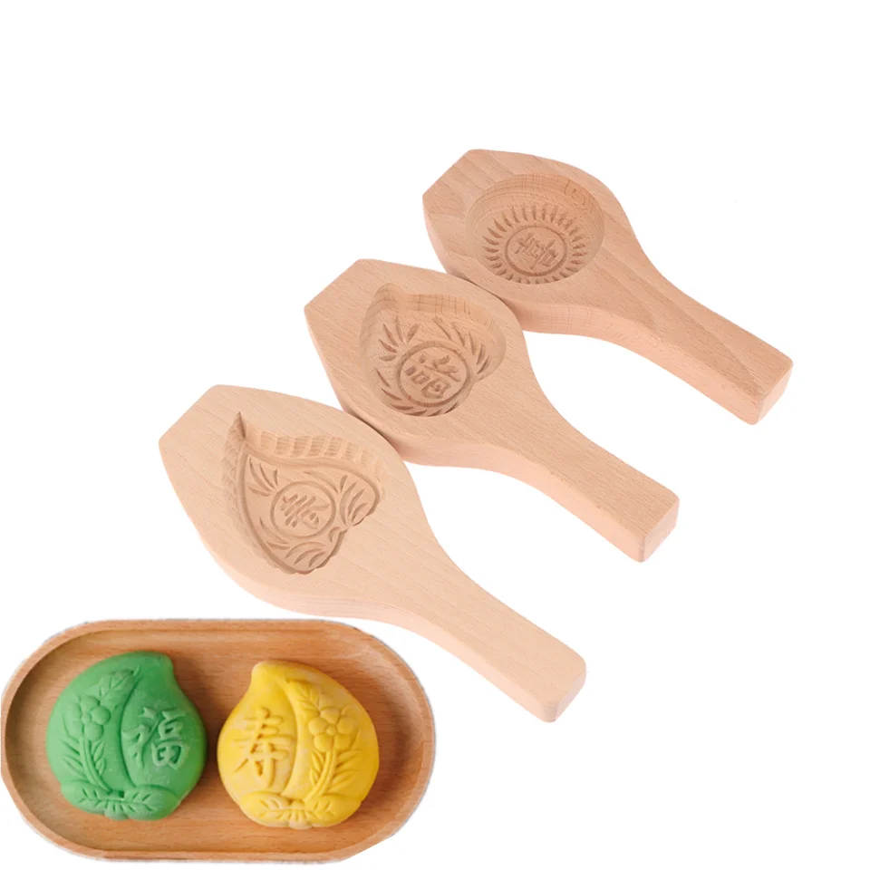 DIY Wooden Baking Mold Mung Bean Cake Dessert Model Printing Ice Skin Pastry Moon Cake Baking Tool Make Biscuit Mold Accessories