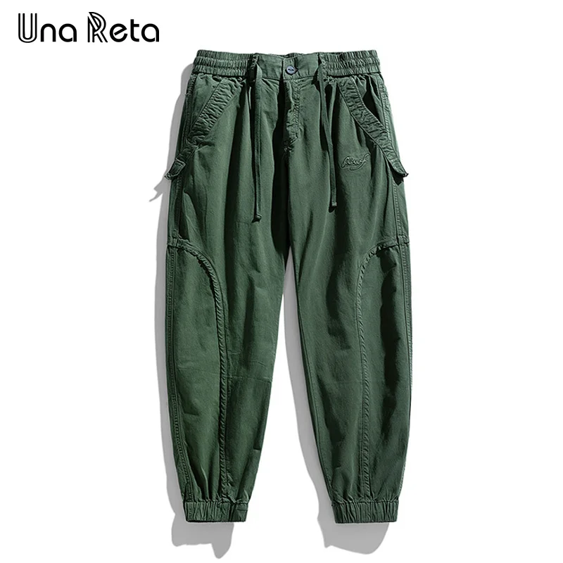 

Una Reta Casual Man Pants 2023 New Hip Hop Solid Multi Pockets Pants Harajuku Sweatpants Fashion Japanese Style Cargo Pants