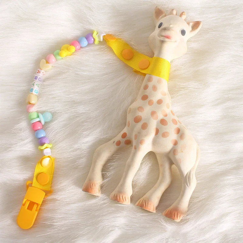 Newborns Baby Pacifier Leash Beads Soother Nippler Chain Newborn Baby Dummy Anti-lost Pacifiers Clips for Teether Nipples Care
