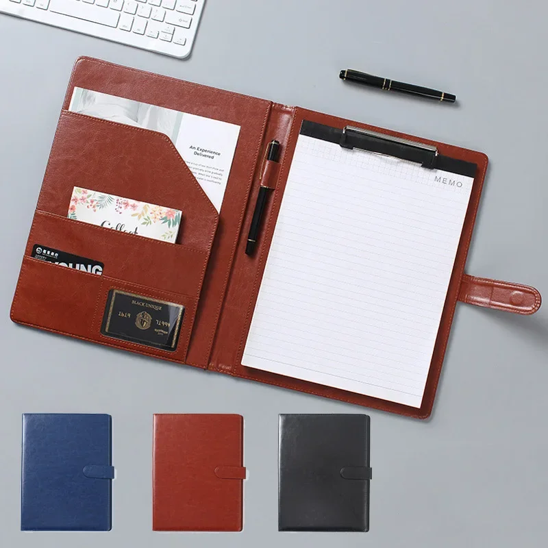 Business Folder Multifunctional A4 Conference Leather Contract File Folders