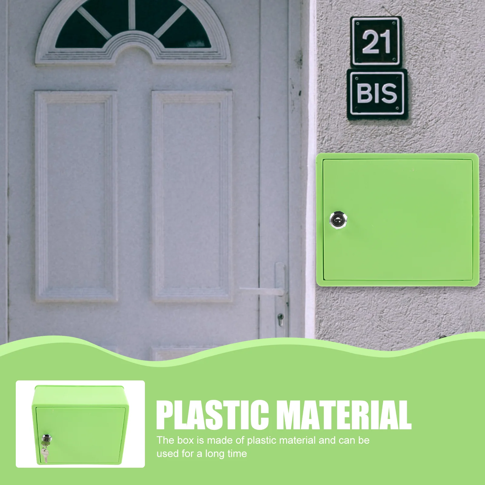 White Plastic Milk Box Small Mailbox Wall Mount Mailboxes With Lock Durable Safe Material Hanging Mailbox Tool Garden