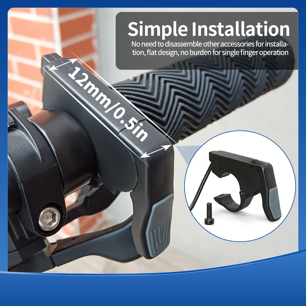 Electric Bicycle Quick Thumb Throttle with Waterproof Connector, 12V-72V, for Right or Left Hand Use