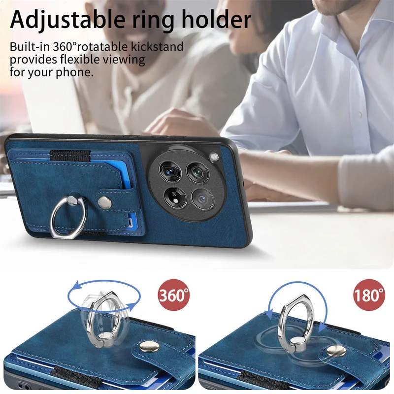 Luxury Magnetic Back Cover with Leather Card Holder