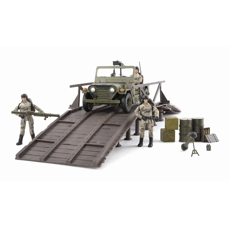 World Peacekeepers Model 1:18 Expedition and Accessories Military FIGURE Model Soldiers Jeep Crossing Bridge Children's Toys